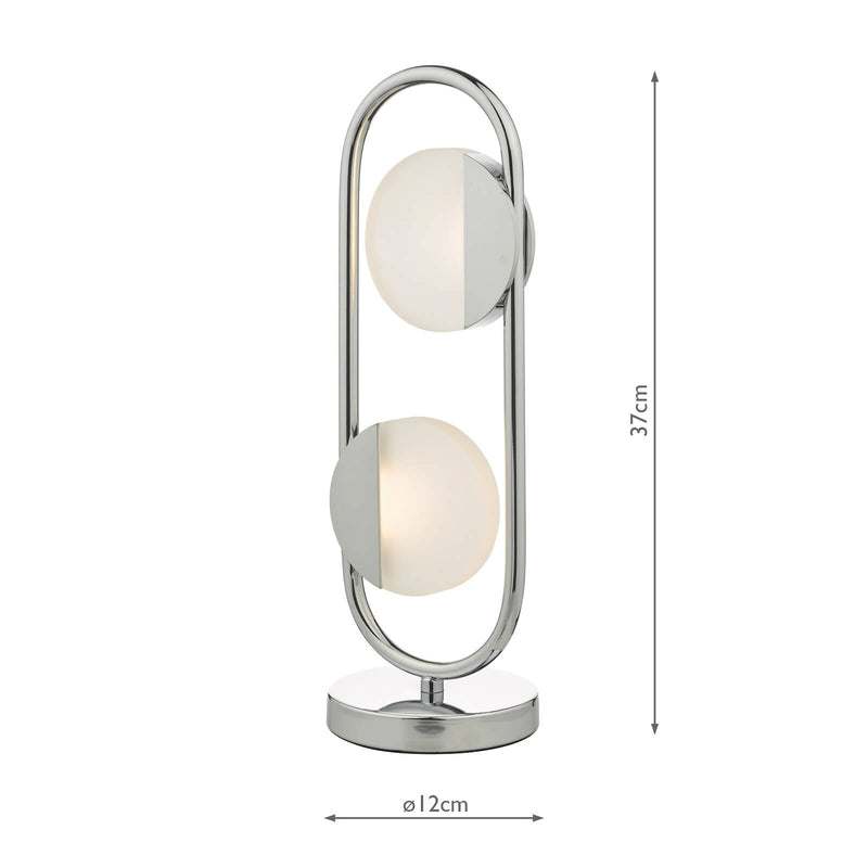 Load image into Gallery viewer, Dar Lighting AXE4250 Axelia 2 Light Table Lamp Polished Chrome LED - 34910
