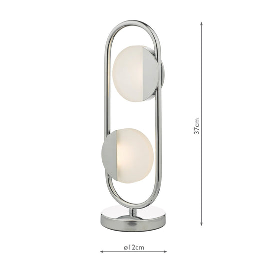 Dar Lighting AXE4250 Axelia 2 Light Table Lamp Polished Chrome LED - 34910