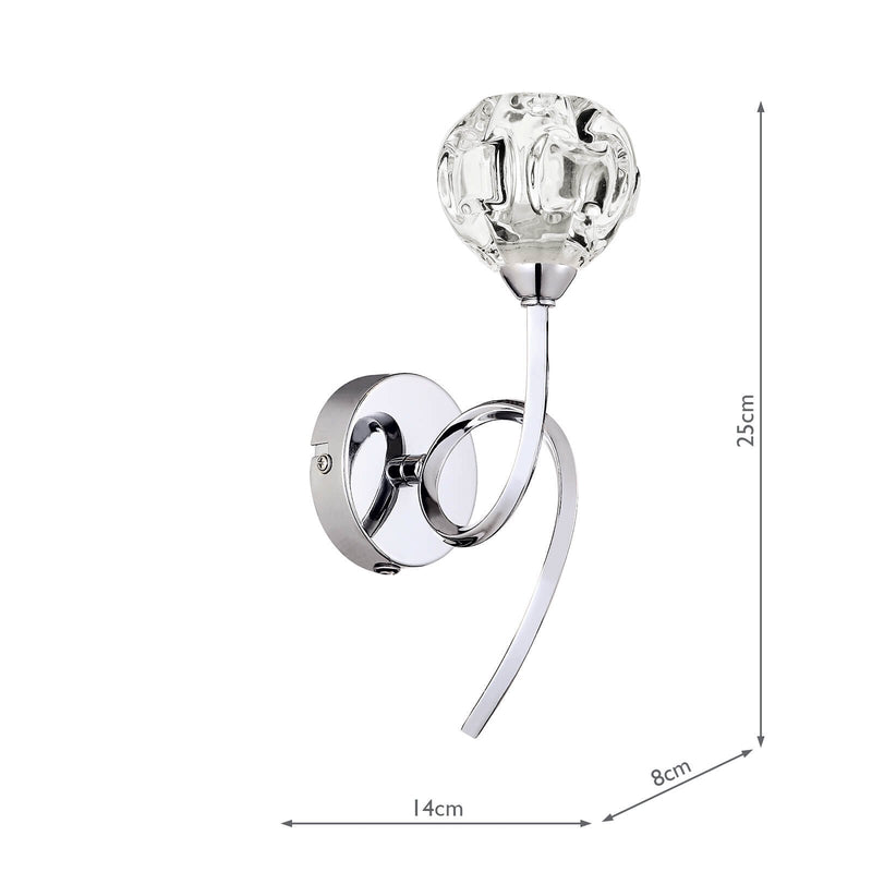 Load image into Gallery viewer, Dar Lighting BAB0750 Babylon Single Wall Bracket Polished Chrome - 17326
