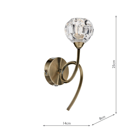 Dar Lighting BAB0775 Babylon Single Wall Bracket Antique Brass - 17327