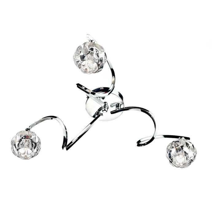 Dar Lighting BAB5350 Babylon 3 Light Semi Flush Polished Chrome - 17322