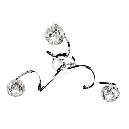 Dar Lighting BAB5350 Babylon 3 Light Semi Flush Polished Chrome - 17322