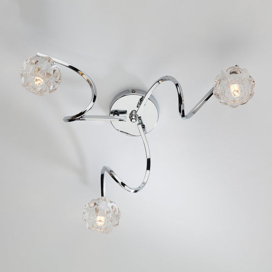 Dar Lighting BAB5350 Babylon 3 Light Semi Flush Polished Chrome - 17322