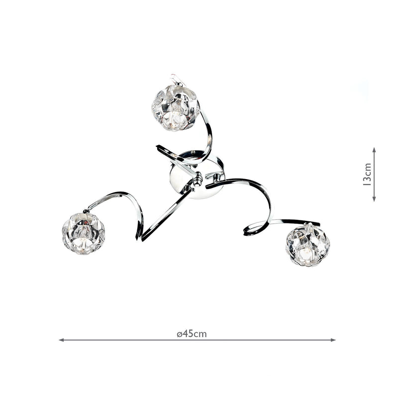 Load image into Gallery viewer, Dar Lighting BAB5350 Babylon 3 Light Semi Flush Polished Chrome - 17322
