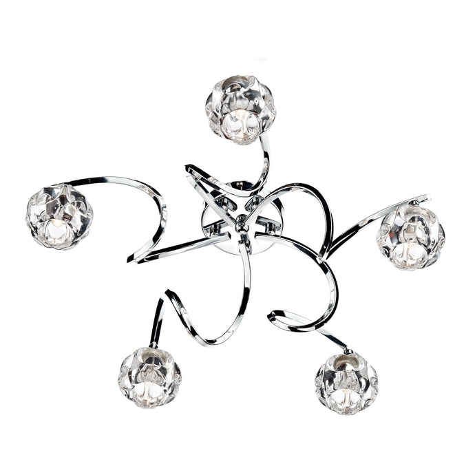 Dar Lighting BAB5450 Babylon 5 Light Semi Flush Polished Chrome - 17325