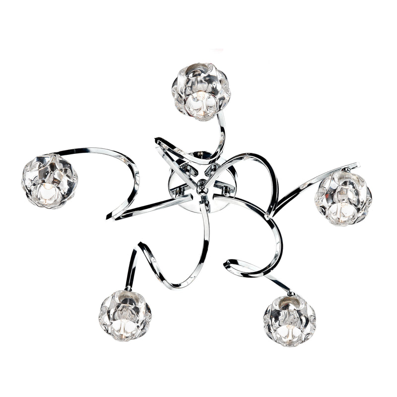 Load image into Gallery viewer, Dar Lighting BAB5450 Babylon 5 Light Semi Flush Polished Chrome - 17325
