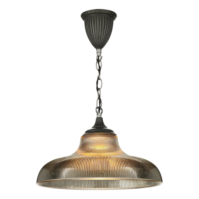 David Hunt Lighting BAD 18.00 Badger 1 Light Steel Glass Pendant