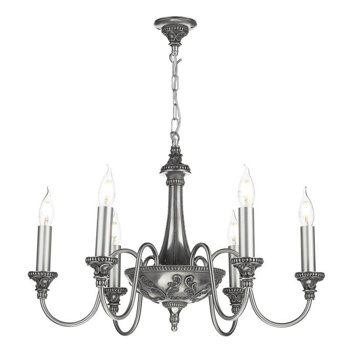 David Hunt Lighting BAI0667 Bailey 6 Light Pendant in Pewter