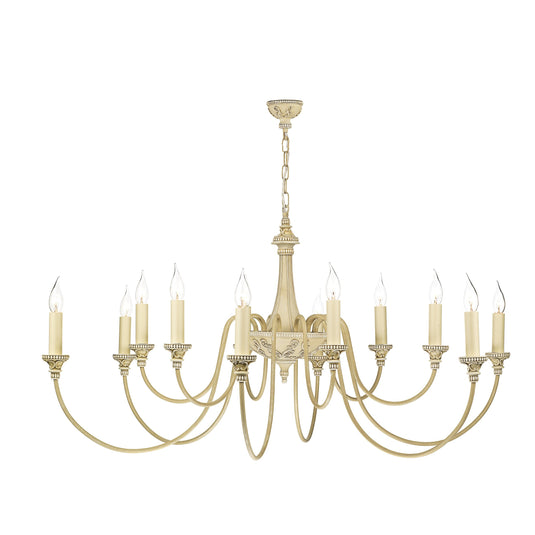 David Hunt Lighting BAI1245 Bailey 12 Light Chandelier Antique Cream