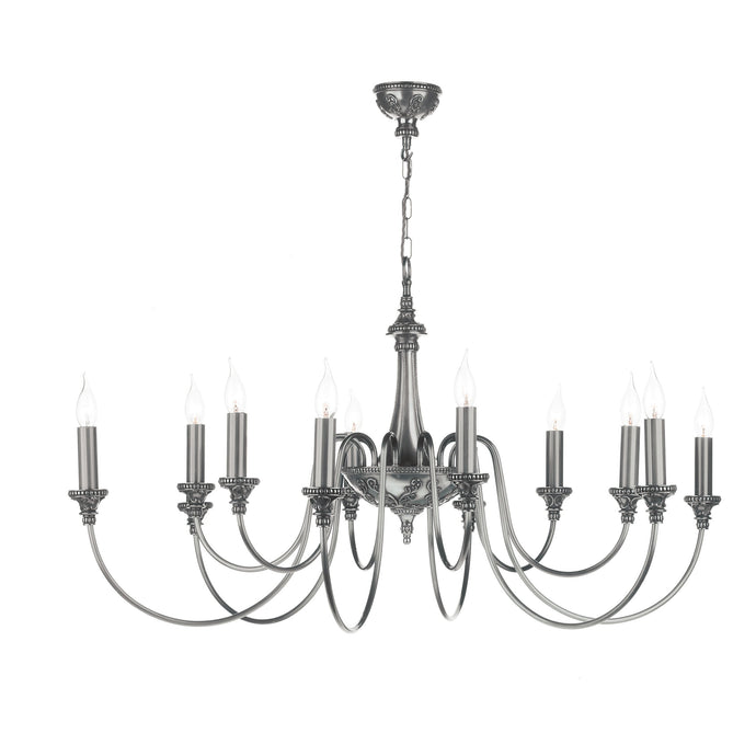 David Hunt Lighting BAI1267 Bailey 12 Light Pendant in Pewter