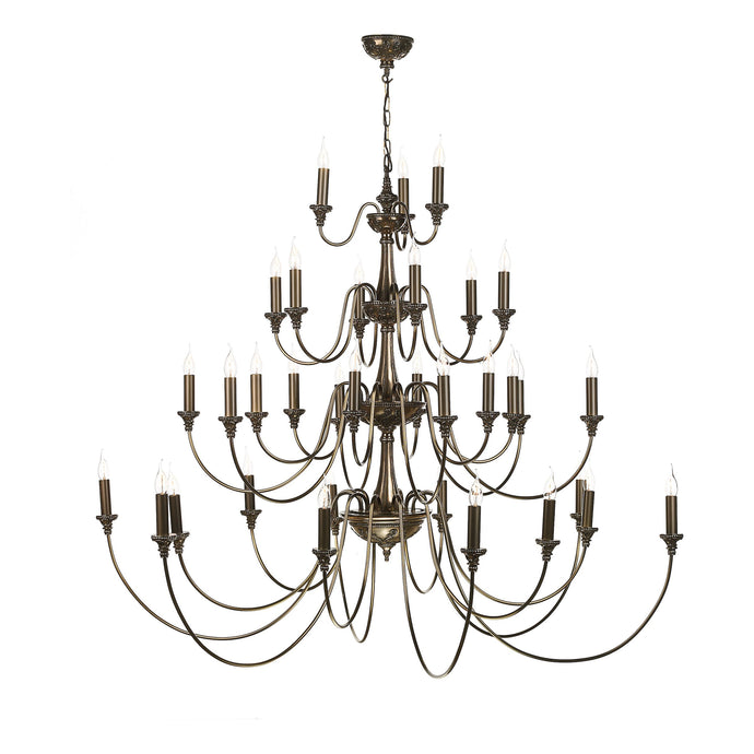 David Hunt Lighting BAI3363 Bailey 33 Light Chandelier Bronze