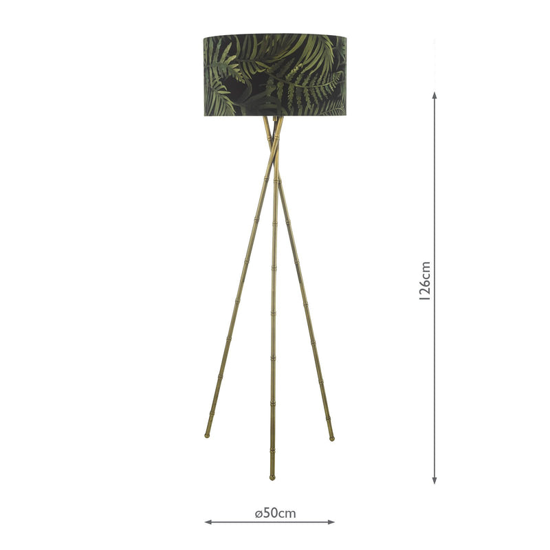Load image into Gallery viewer, Dar Lighting BAM4975 Bamboo Floor Lamp Antique Brass Base Only - 24980
