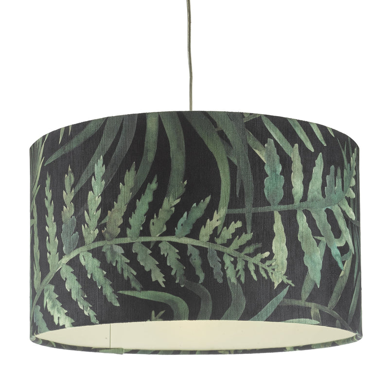 Load image into Gallery viewer, Dar Lighting BAM8655 Bamboo Green Leaf Print Velvet Easy Fit Shade Large - 24983
