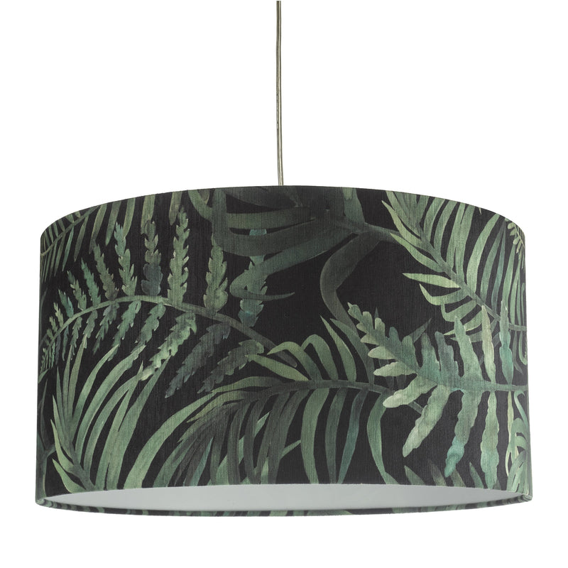 Load image into Gallery viewer, Dar Lighting BAM8655 Bamboo Green Leaf Print Velvet Easy Fit Shade Large - 24983
