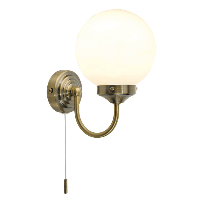 Dar Lighting BAR0775 Barclay Single Wall Bracket Antique Brass IP44 - 15398