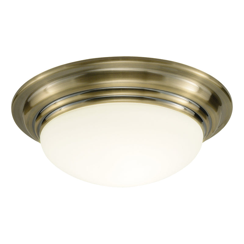 Load image into Gallery viewer, Dar Lighting BAR5075 Barclay Flush Large Antique Brass IP44 - 15392
