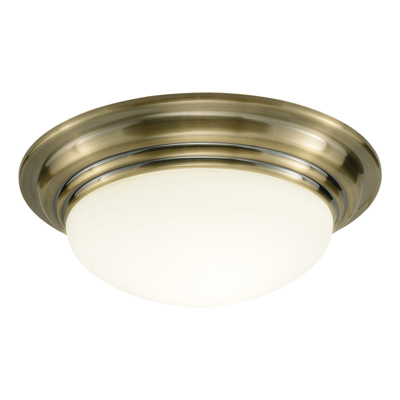 Load image into Gallery viewer, Dar Lighting BAR5275 Barclay Small Flush IP44 Antique Brass - 15998
