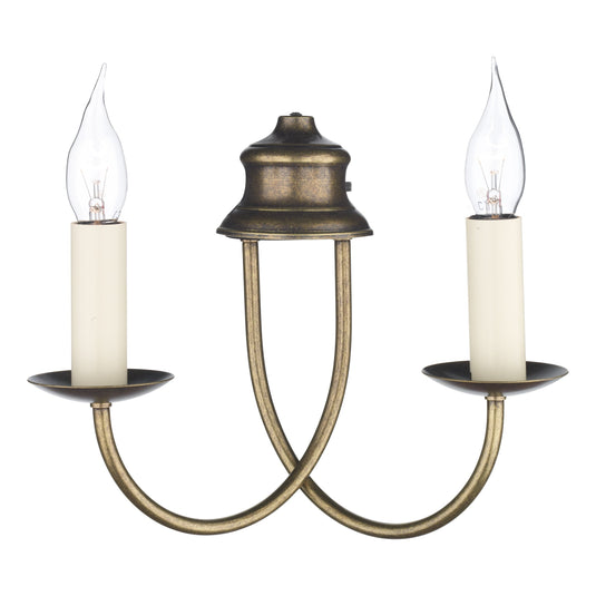 David Hunt Lighting BE28 Bermuda Double Wall Bracket Aged Brass (Shades Sold Separately)