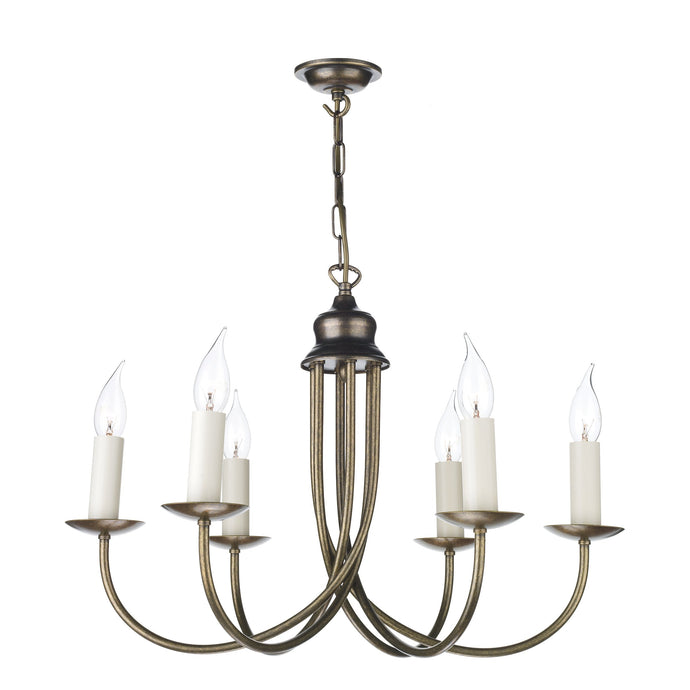 David Hunt Lighting BE68 Bermuda 6 Light Pendant Aged Brass (Shades Sold Separately)