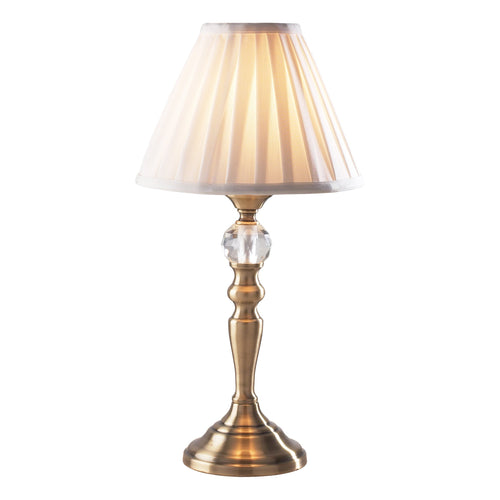 Dar Lighting BEA4075 Beau Touch Table Lamp Antique Brass With Shade - 12848