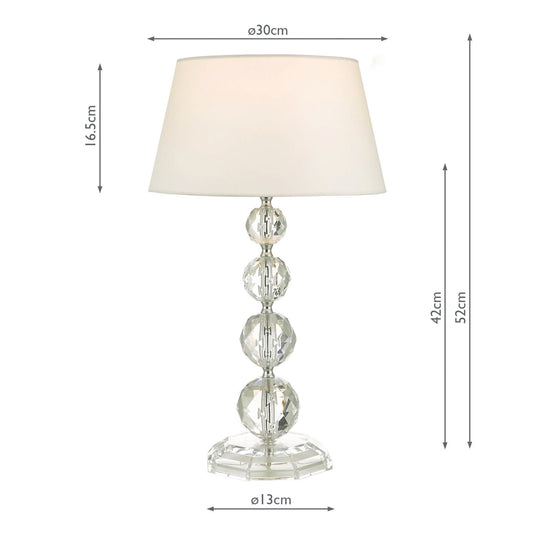 Dar Lighting BED4208 Bedelia Table Lamp Clear With Shade - 25037