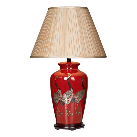 Dar Lighting BER4225 Bertha Bird Table Lamp Red Base Only - 17546