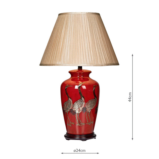 Dar Lighting BER4225 Bertha Bird Table Lamp Red Base Only - 17546