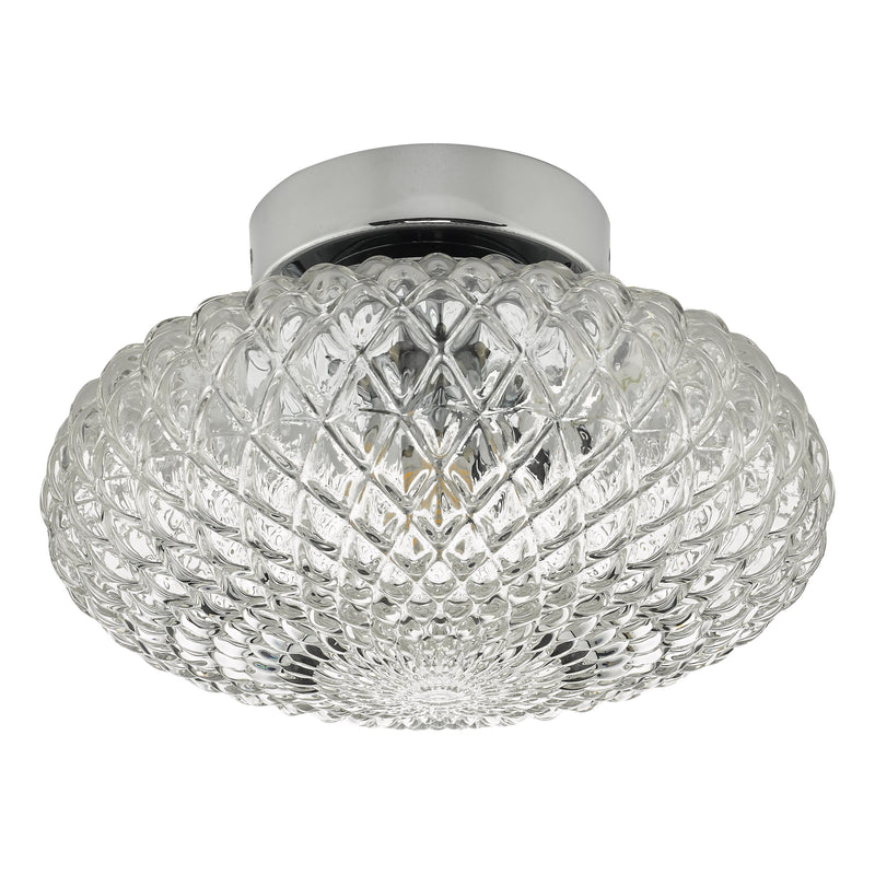 Load image into Gallery viewer, Dar Lighting BIB0708 Bibiana 1 Light Wall/Ceiling Light Polished Chrome with Clear Shade Small - 34916
