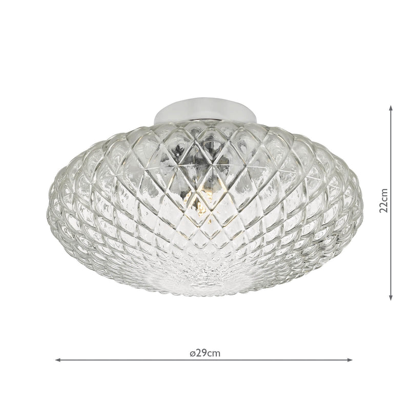 Load image into Gallery viewer, Dar Lighting BIB3008 Bibiana 1 Light Wall/Ceiling Light Polished Chrome with Clear Glass Large - 34923
