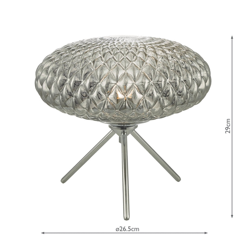 Load image into Gallery viewer, Dar Lighting BIB4310 Bibiana Table Lamp Polished Chrome with Smoked Glass Large - 25043
