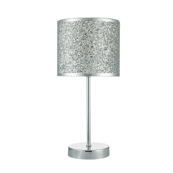 Dar Lighting BIS4132 Bistro Touch Table Lamp Polished Chrome C/W Silver Glitter Shade - 22590