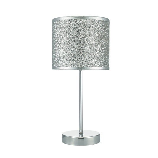 Dar Lighting BIS4132 Bistro Touch Table Lamp Polished Chrome C/W Silver Glitter Shade - 22590