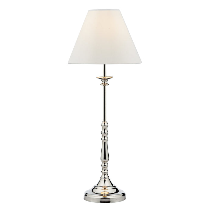 Dar Lighting BLE4138 Blenheim Table Lamp Polished Nickel With Shade - 20078