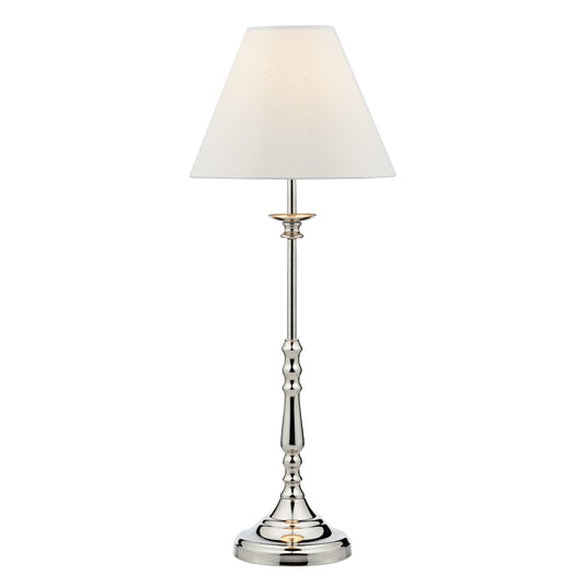 Dar Lighting BLE4138 Blenheim Table Lamp Polished Nickel With Shade - 20078