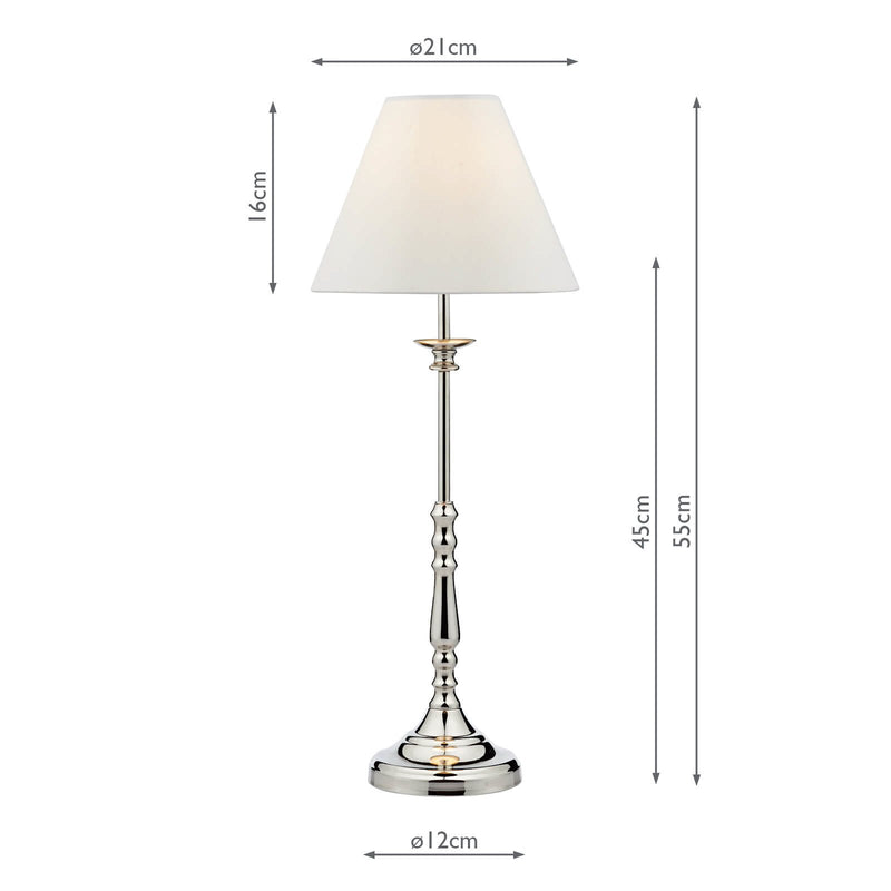 Load image into Gallery viewer, Dar Lighting BLE4138 Blenheim Table Lamp Polished Nickel With Shade - 20078
