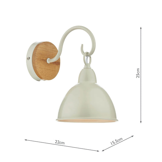 Dar Lighting BLY0743 Blyton 1 Light Wall Bracket complete with Painted Shade - 20683