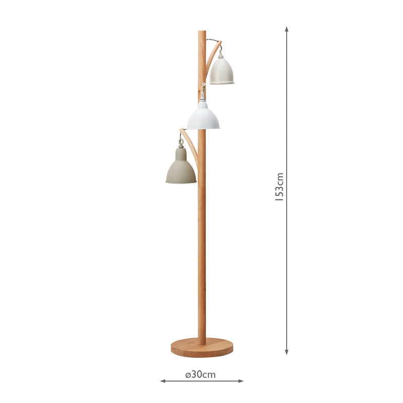 Load image into Gallery viewer, Dar Lighting BLY4943 Blyton 3 Light Floor Lamp complete with Painted Shade - 34930
