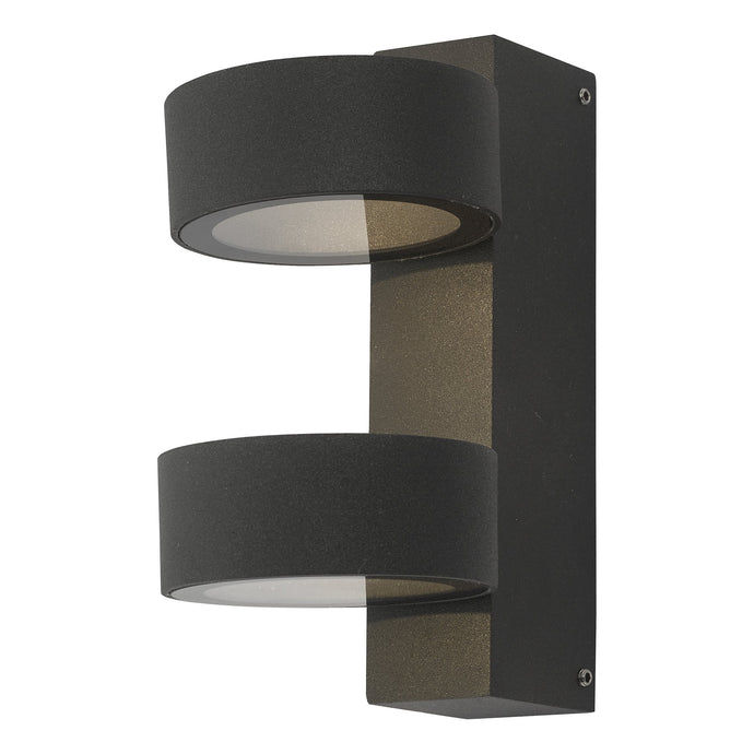 Dar Lighting BOH0939 Bohdan Wall Light 2 Circle Anthracite IP65 LED - 34932