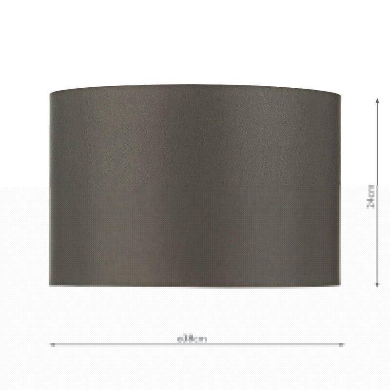 Load image into Gallery viewer, Dar Lighting BOK4232RS-X Bokara Grey Faux Silk Satin Drum Shade 38cm - 34933
