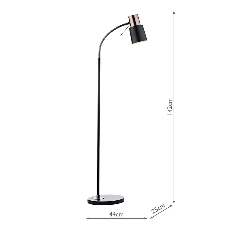 Load image into Gallery viewer, Dar Lighting BON4954 Bond Floor Lamp Black Copper - 20033
