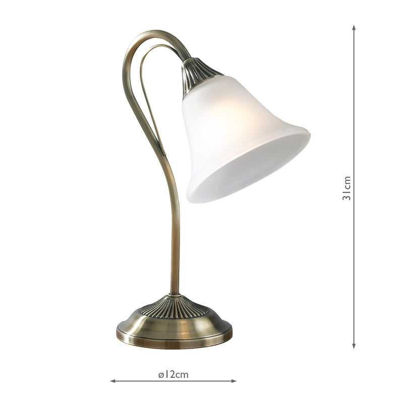 Load image into Gallery viewer, Dar Lighting BOS40 Boston Table Lamp Antique Brass - 15892
