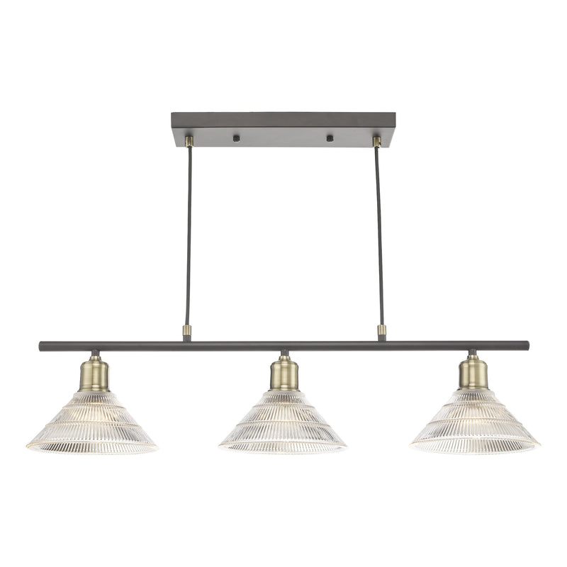 Load image into Gallery viewer, Dar Lighting BOY0375 Boyd 3 Light Bar Antique Brass with Glass Shade - 27073
