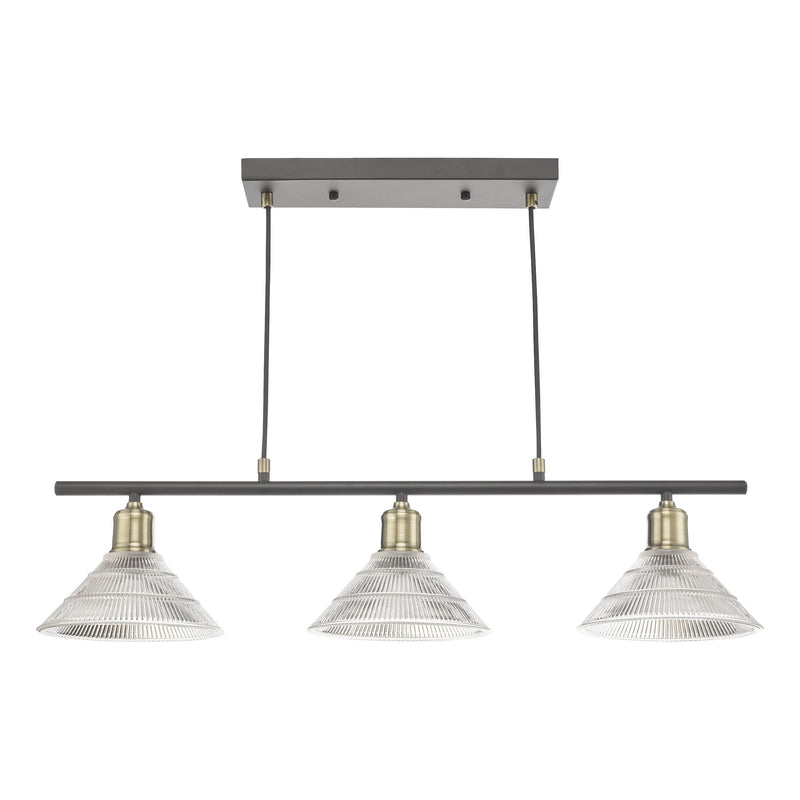 Load image into Gallery viewer, Dar Lighting BOY0375 Boyd 3 Light Bar Antique Brass with Glass Shade - 27073
