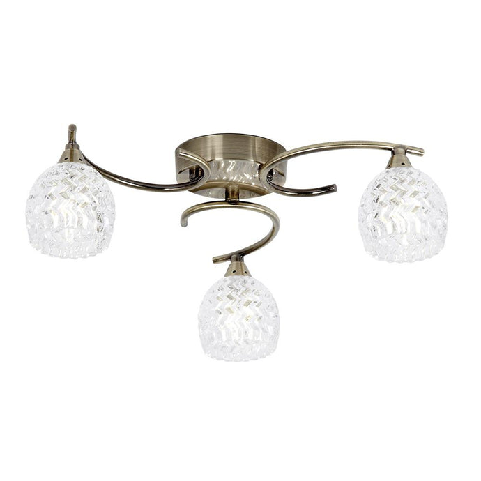 Endon Lighting BOYER-3AB Boyer 3lt Semi flush - 34538