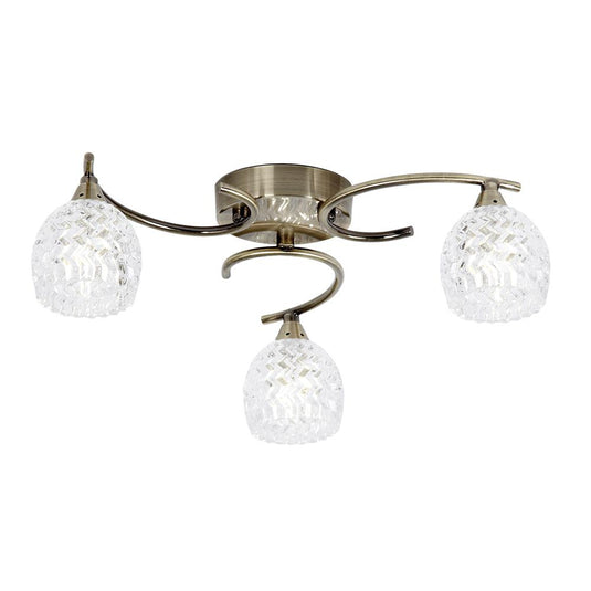 Endon Lighting BOYER-3AB Boyer 3lt Semi flush - 34538