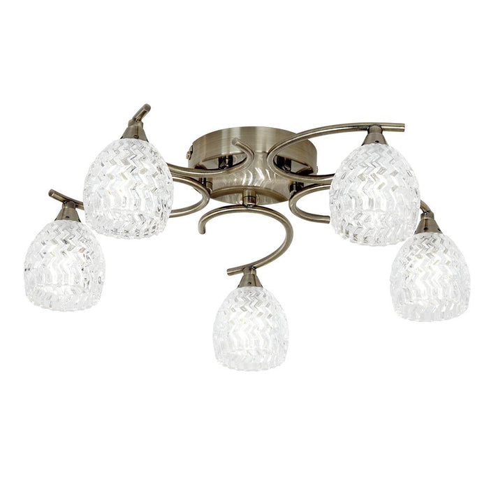Endon Lighting BOYER-5AB Boyer 5lt Semi flush - 34540
