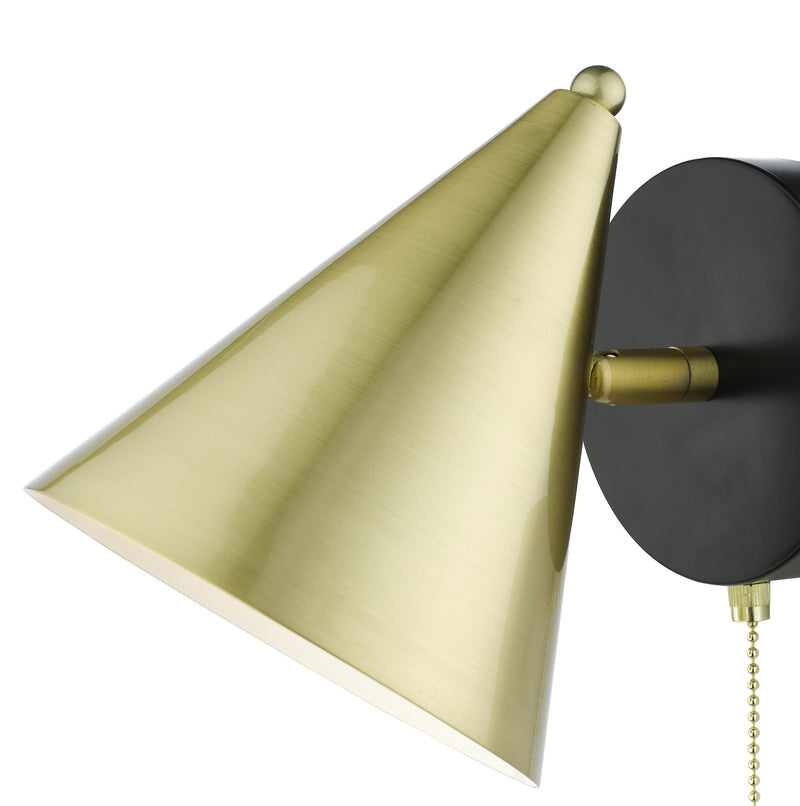 Load image into Gallery viewer, Dar Lighting BRA0741 Branco 1 Light Wall Light Matt Black And Brass - 37114
