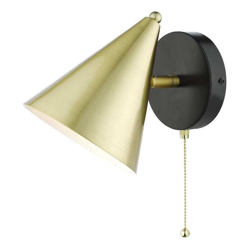 Load image into Gallery viewer, Dar Lighting BRA0741 Branco 1 Light Wall Light Matt Black And Brass - 37114
