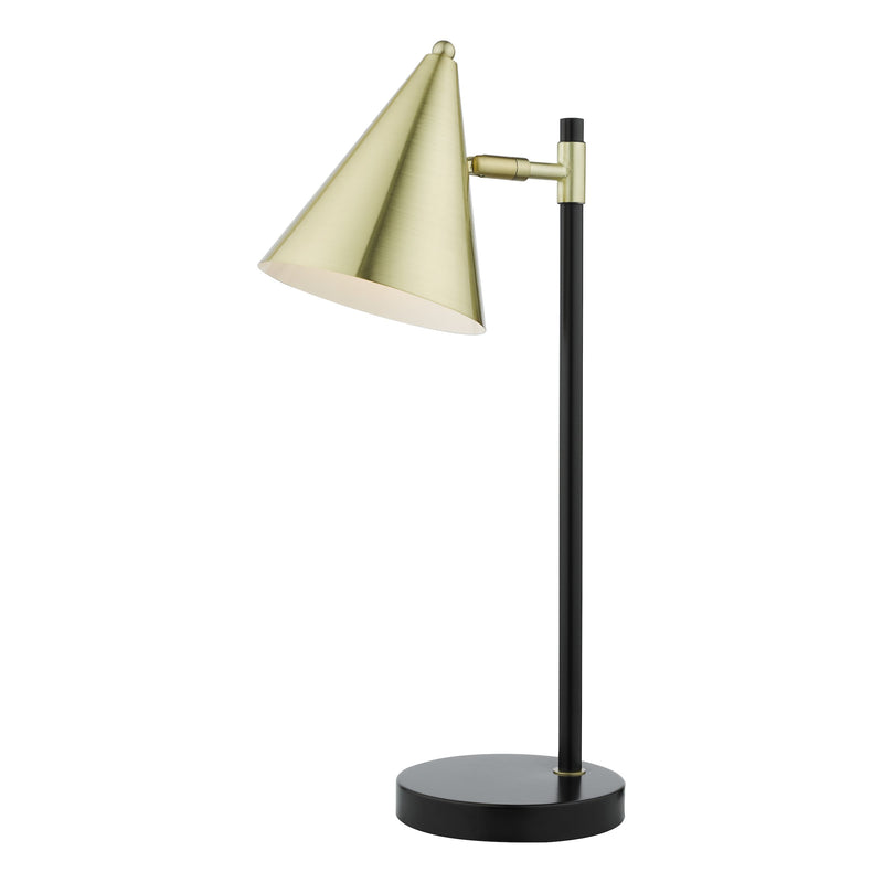 Load image into Gallery viewer, Dar Lighting BRA4241 Branco 1 Light Table Lamp Matt Black And Brass - 37115
