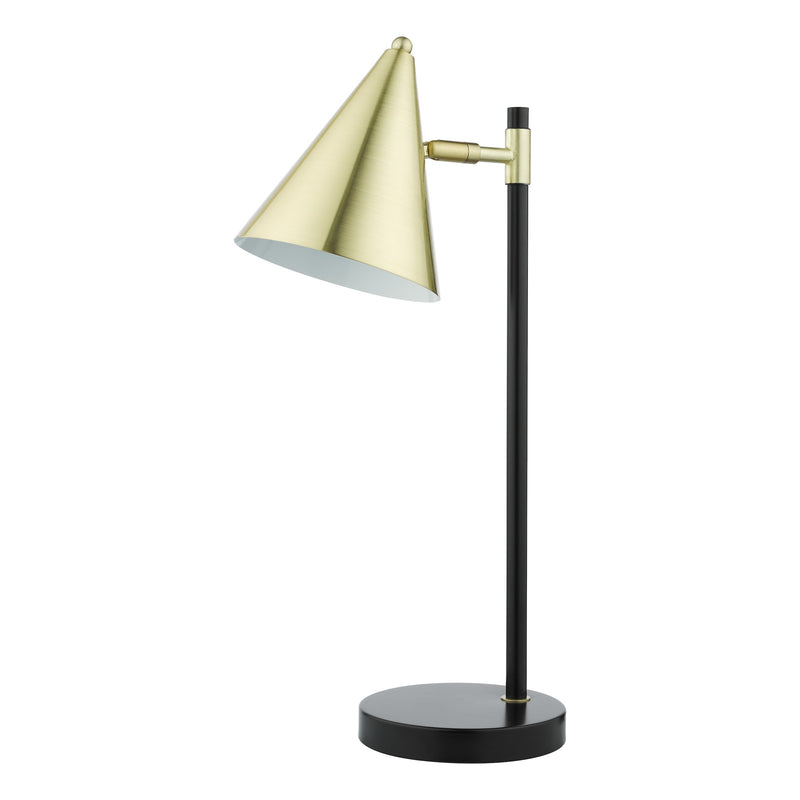 Load image into Gallery viewer, Dar Lighting BRA4241 Branco 1 Light Table Lamp Matt Black And Brass - 37115

